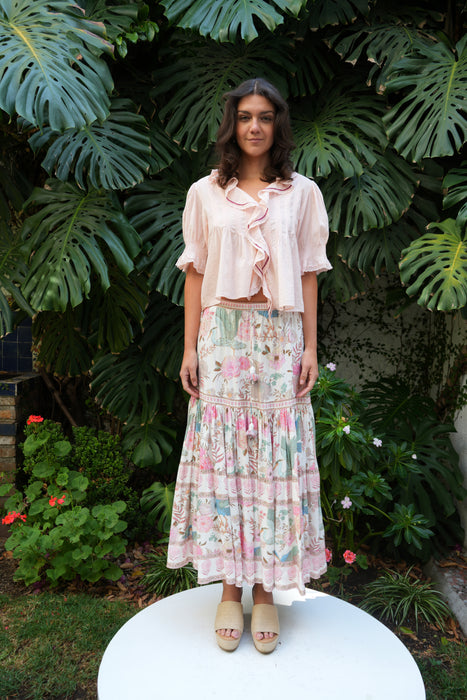 FALDA ESTAMPADA AVES